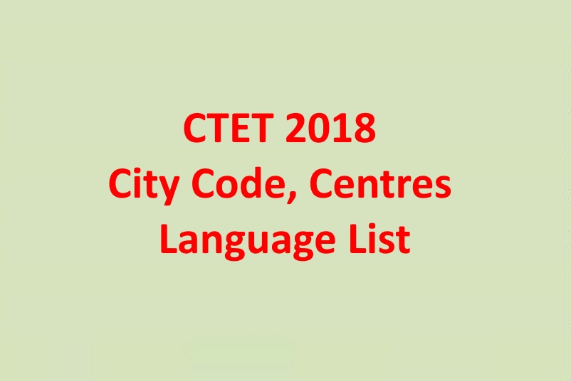 CTET City Code Centres Language List